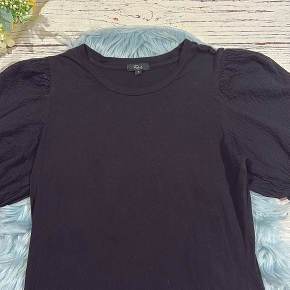 Rails Liza Black Pintuck Puff Sleeve Top Blouse - Picture 5 of 9